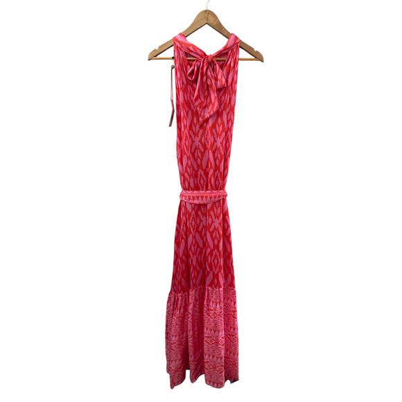 Cleobella Janice Satin Halter Ankle Dress Jaipur Ikat Print Size Large - Picture 14 of 14